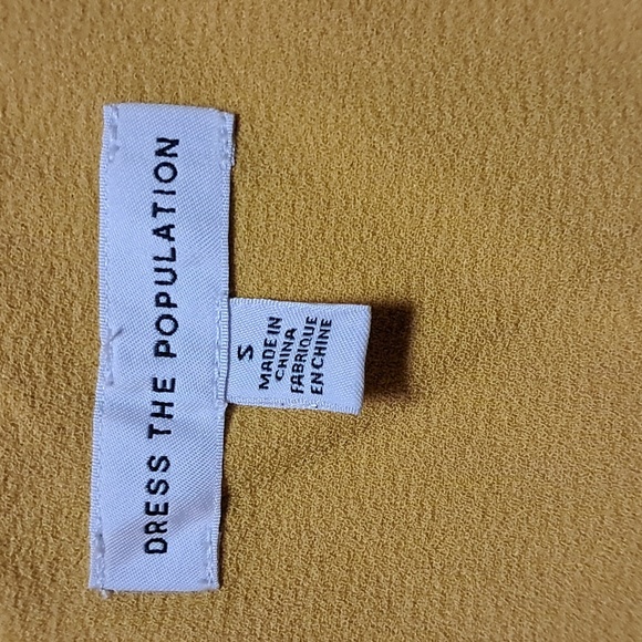 Dress The Population Yellow Fitted Lined Dress Size S - Picture 7 of 8